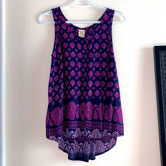 Dark blue and pink sleeveless blouse! Size S (4-6) - Picture 1 of 1